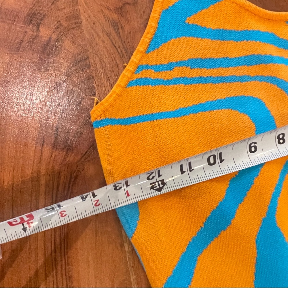 Vibrant Orange and Blue Women's Dress - Picture 8 of 8